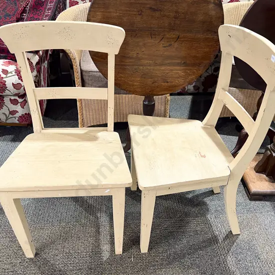Pair of Distressed Painted Dining Chairs
