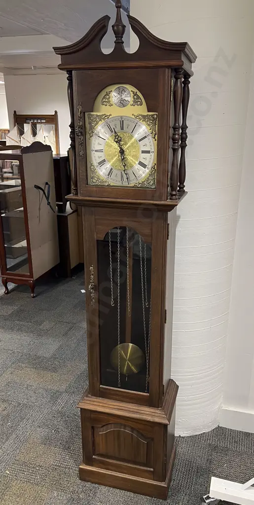 Reproduction Mahogany Cased Grandfather Clock Image 1++