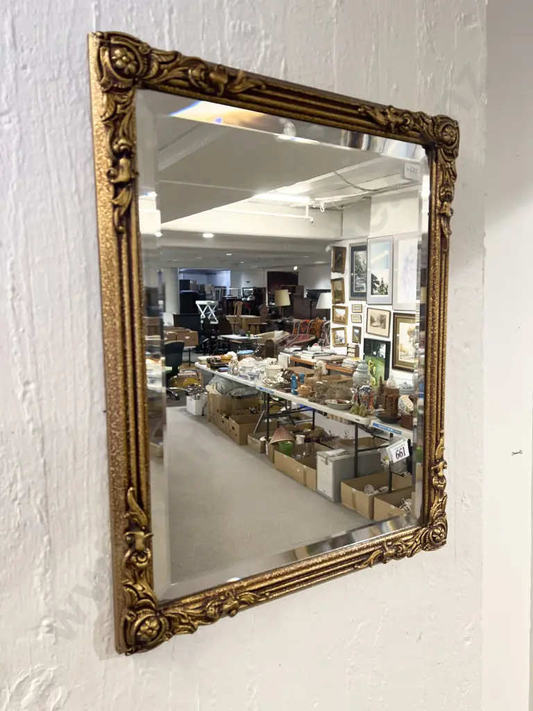 Gilt Framed Bevel Edged Wall Mirror Image 1++