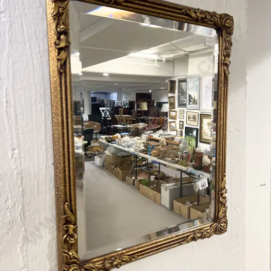 Gilt Framed Bevel Edged Wall Mirror