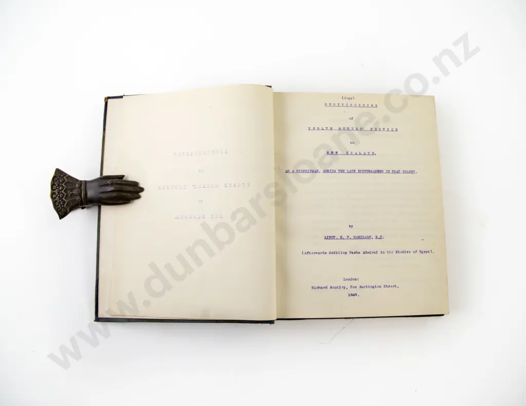 McKillop, Lieut H. F., Reminiscences of Twelve Months Service in New Zealand (T Lindsay Buicks typed copy) Image 1++