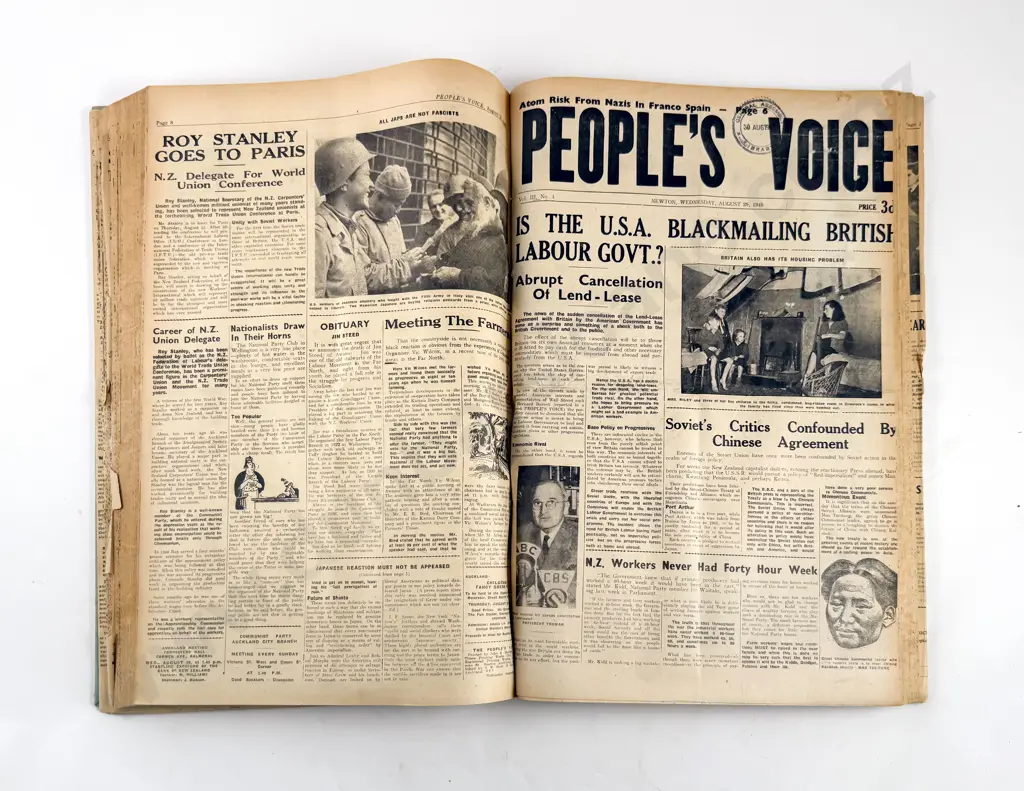 49 Bound Copies Of The Peoples Voice From 1945 Image 1++