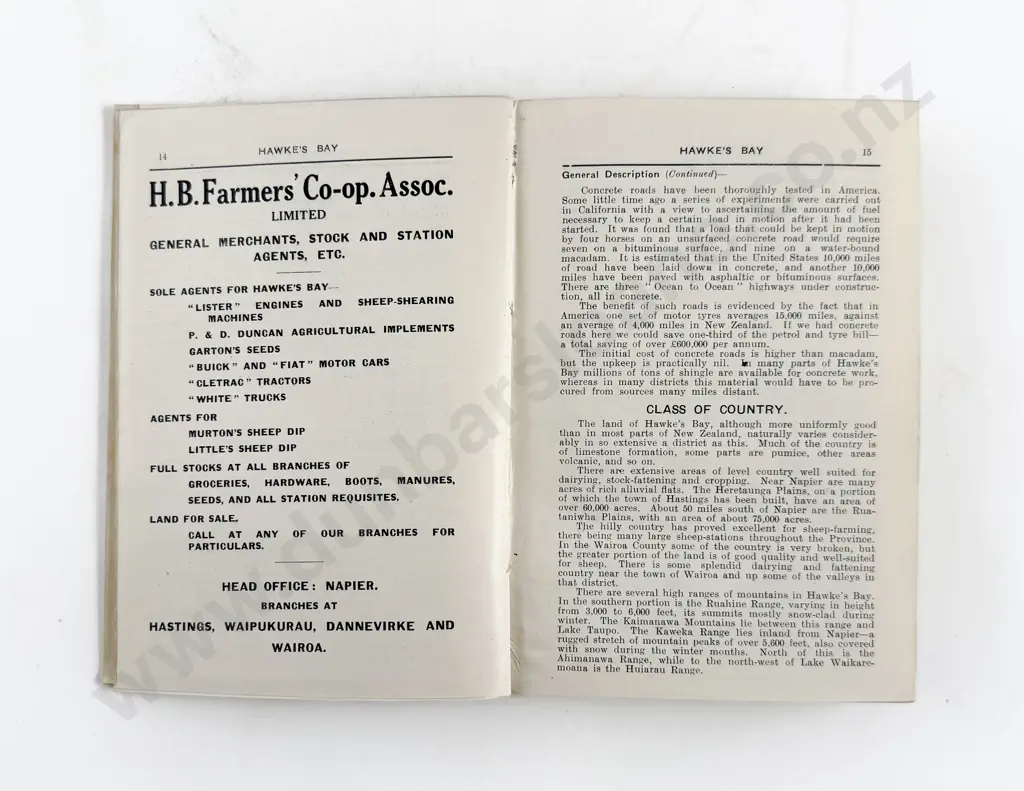 Bradbury E (Editor) The Settlement and Development of Hawke's Bay Image 1++