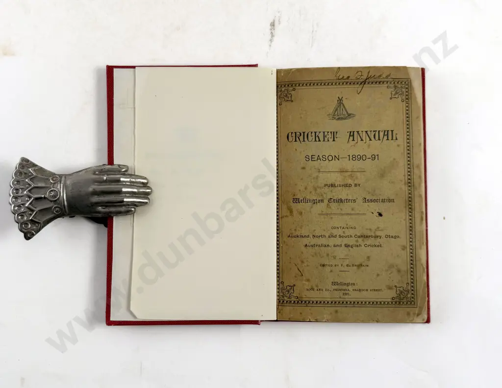 Brittain F E (Editor) Cricket Annual Season 1890-91 Image 1++