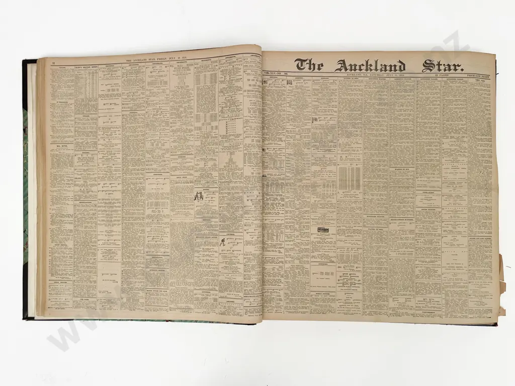 Large Bound Album Of Auckland Star Newspapers For 1914 Image 1++