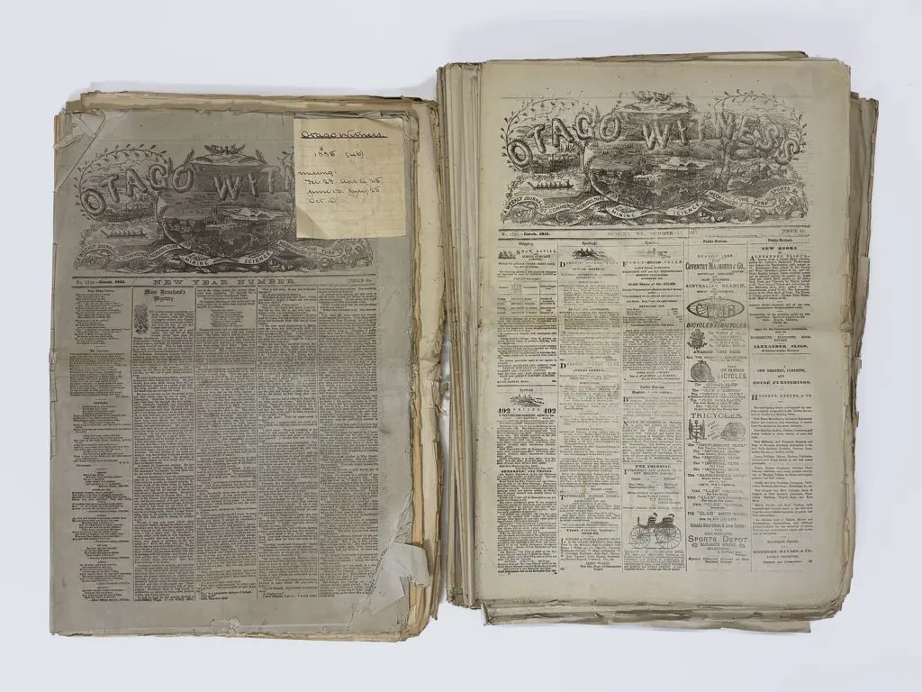 46 Copies Of The Otago Witness Newspaper from 1885 Image 1++