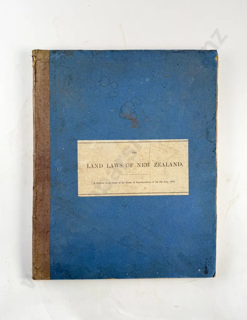 (-) The Land Laws Of New Zealand, In 3 Parts, 1871 Image 1++