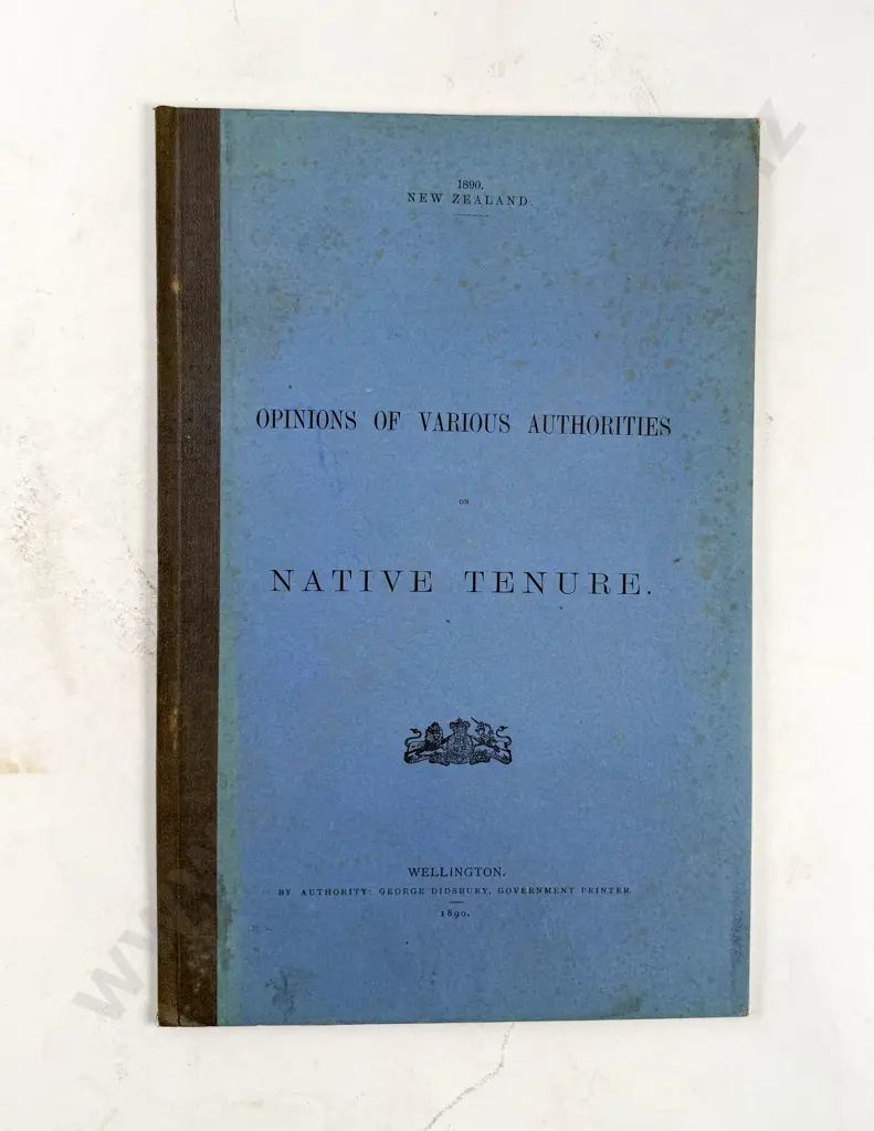 (-) Opinions Of Various Authorities on Native Tenure Image 1++