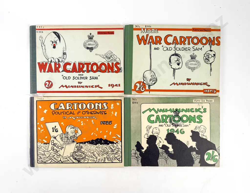8 Vintage NZ Cartoon & Caricature Volumes Image 1++