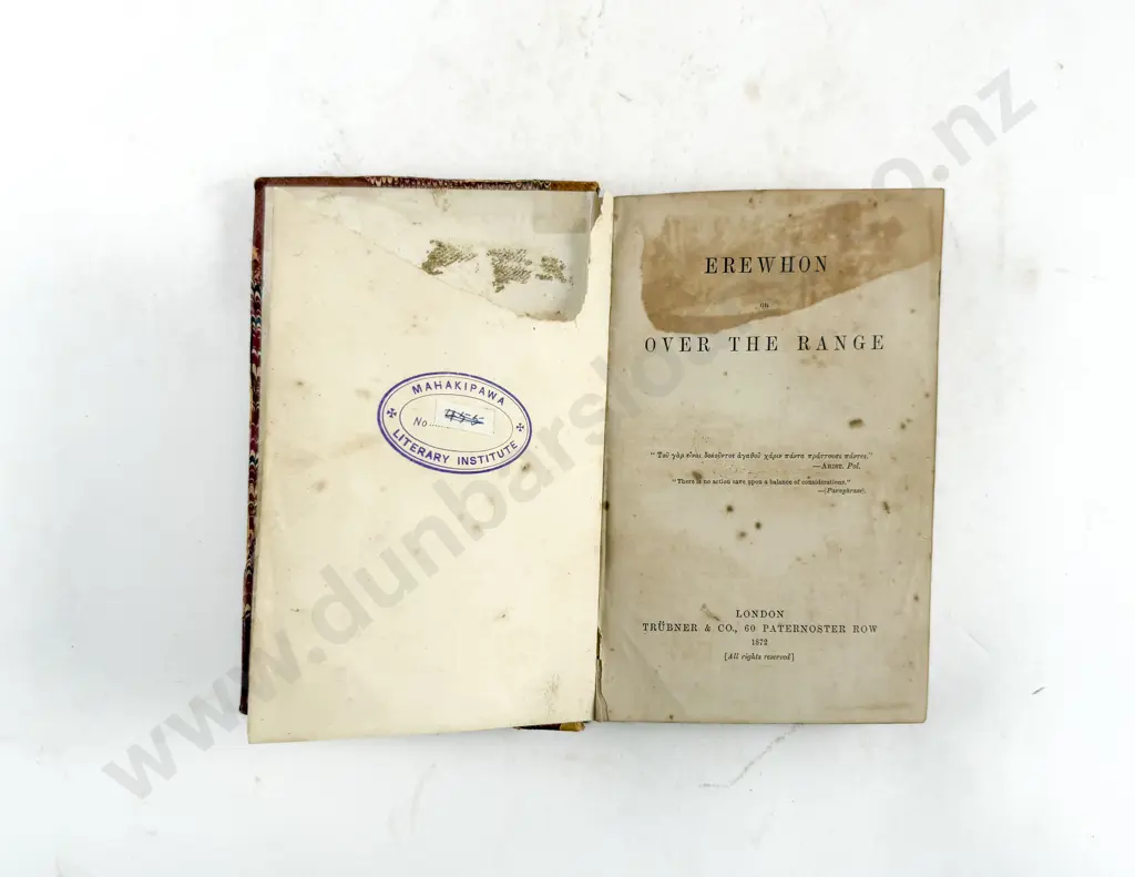 Butler Samuel - Erewhon or Over The Range Image 1++