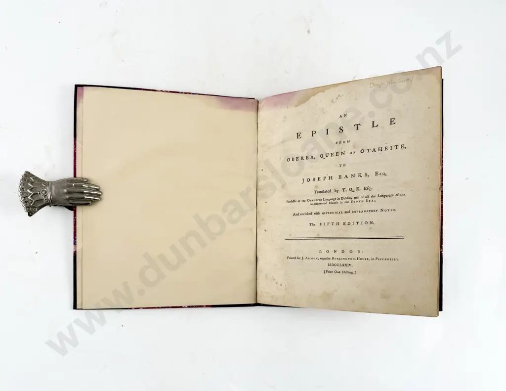 Scott-Waring John (1747-1819) - An Epistle from Oberea Queen of Otaheite to Joseph Banks Esq Image 1++