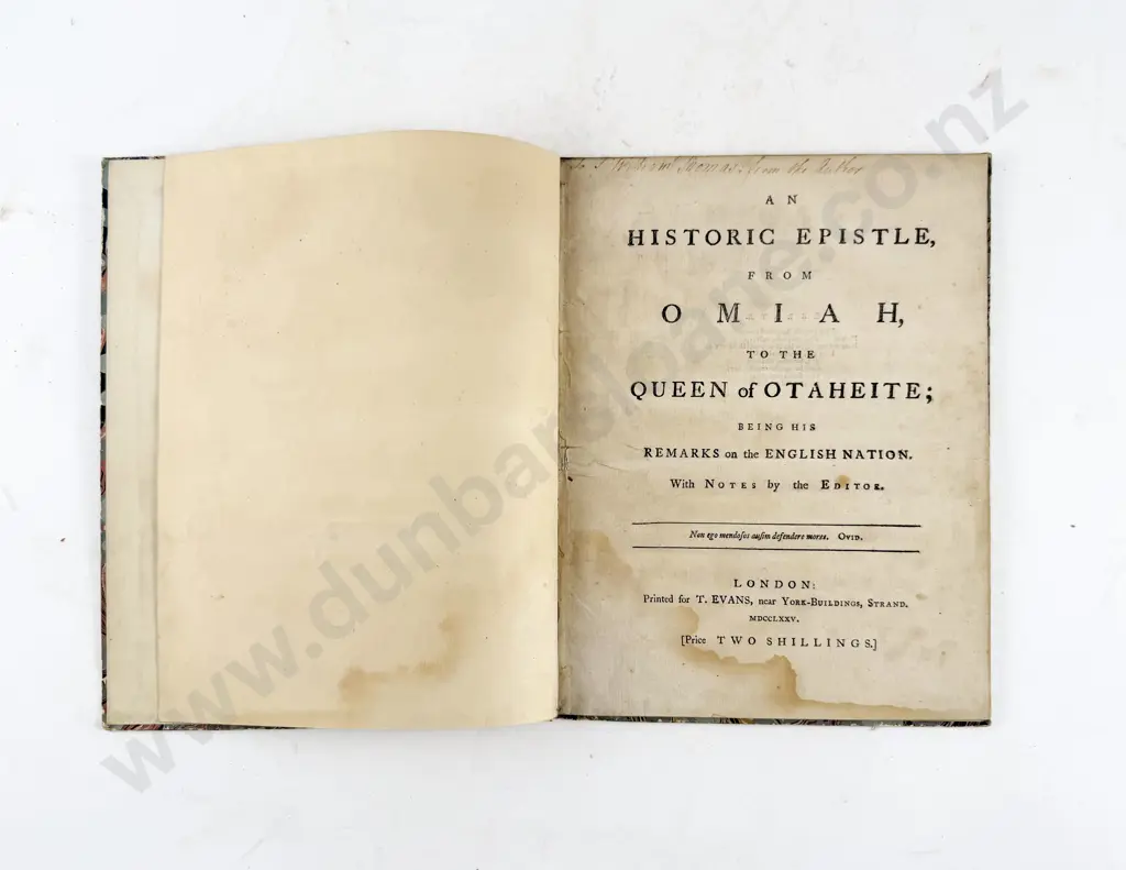 Omia - An Historic Epistle from Omiah to the Queen of Otaheite Image 1++