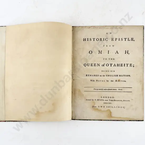 Omia - An Historic Epistle from Omiah to the Queen of Otaheite