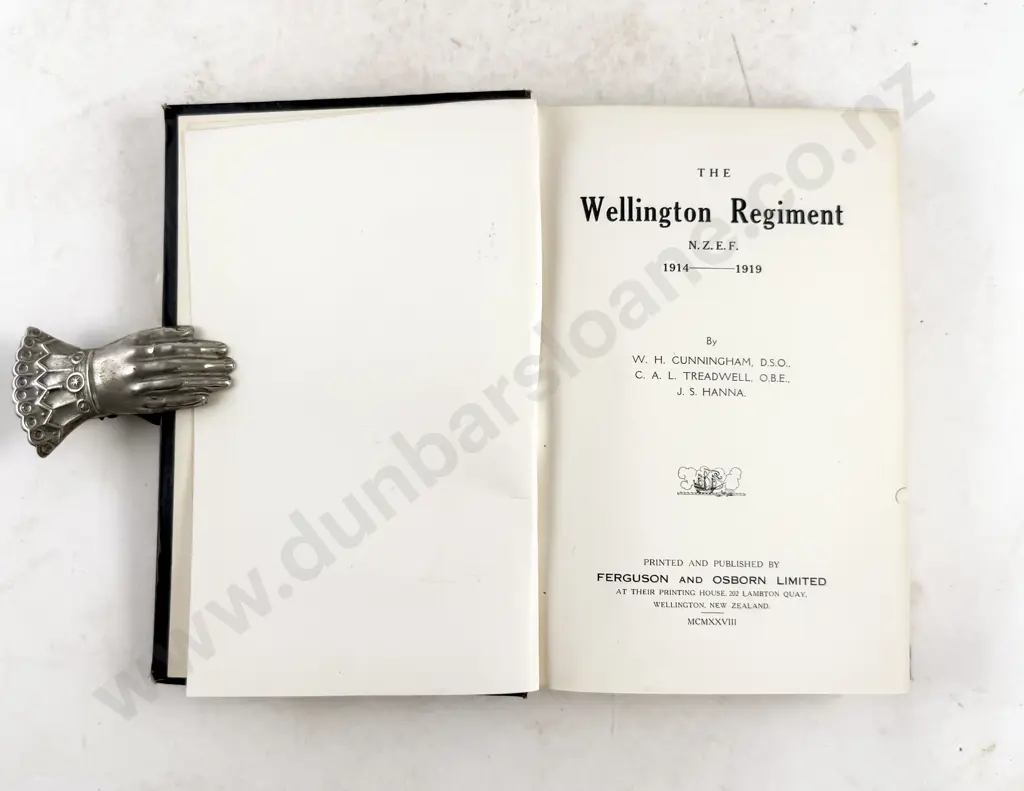 Cunningham Treadwell & Hanna - The Wellington Regiment NZEF 1914-1919 Image 1++