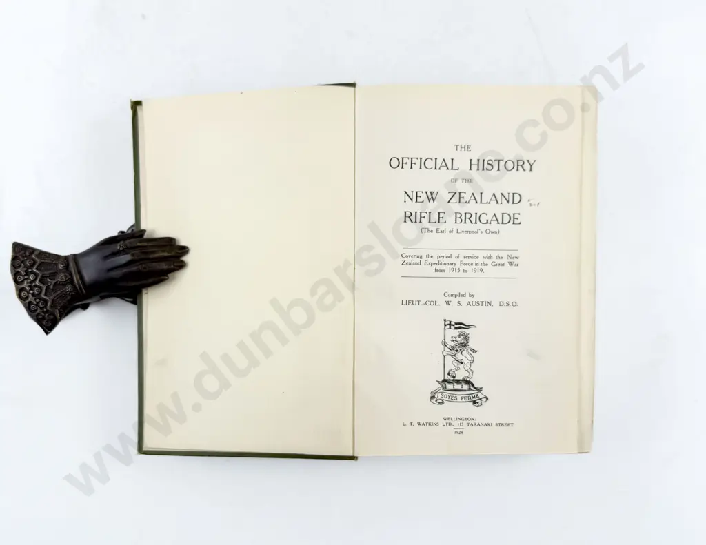 Austin Lieut-Col W S - Official History of the New Zealand Rifle Brigade Image 1++