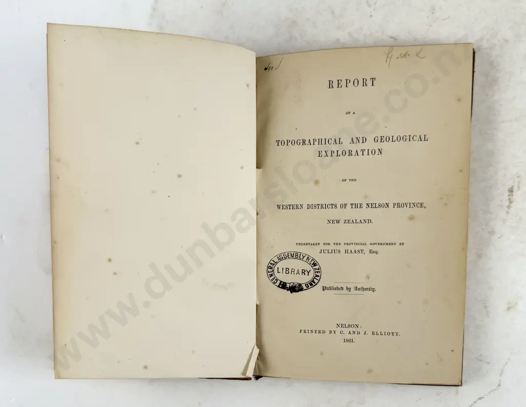Haast Julius - Report of a Topographical And Geological Exploration of the Western Province Of Nelson New Zealand Image 1++