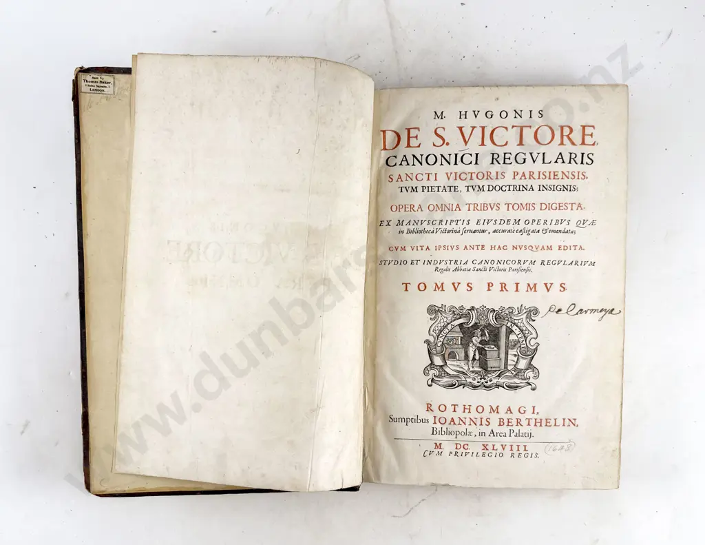 Hugh of Saint Victor - M Hugonis De S Victore Canonici Regularis (3 Vols) Image 1++