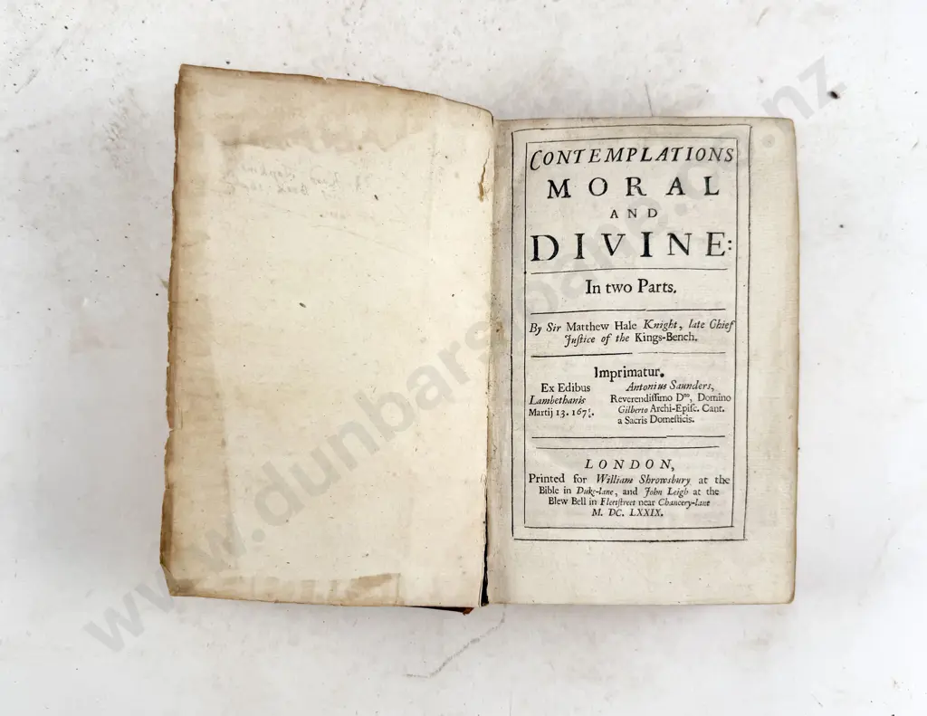 Hale Sir Matthew - Contemplations Moral And Devine Image 1++