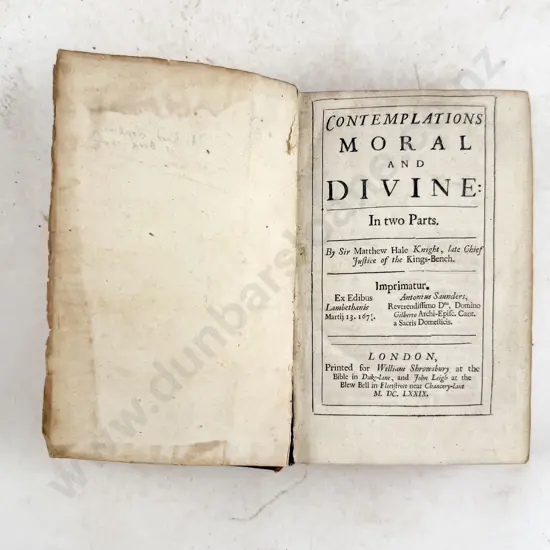 Hale Sir Matthew - Contemplations Moral And Devine