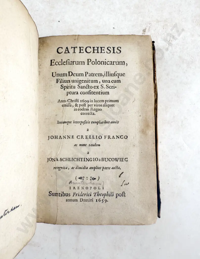 Franco Johanne Crellio & Bucowiec Jona Schlitingio - Catechesis Polonicarum Image 1++
