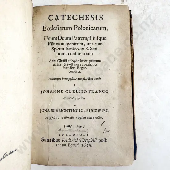 Franco Johanne Crellio & Bucowiec Jona Schlitingio - Catechesis Polonicarum