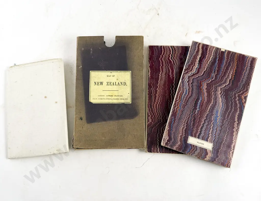 1891 Pair Of Maps Of The North & South Islands Of New Zealand By Edward Stanford London Image 1++