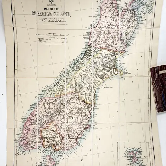 1891 Pair Of Maps Of The North & South Islands Of New Zealand By Edward Stanford London