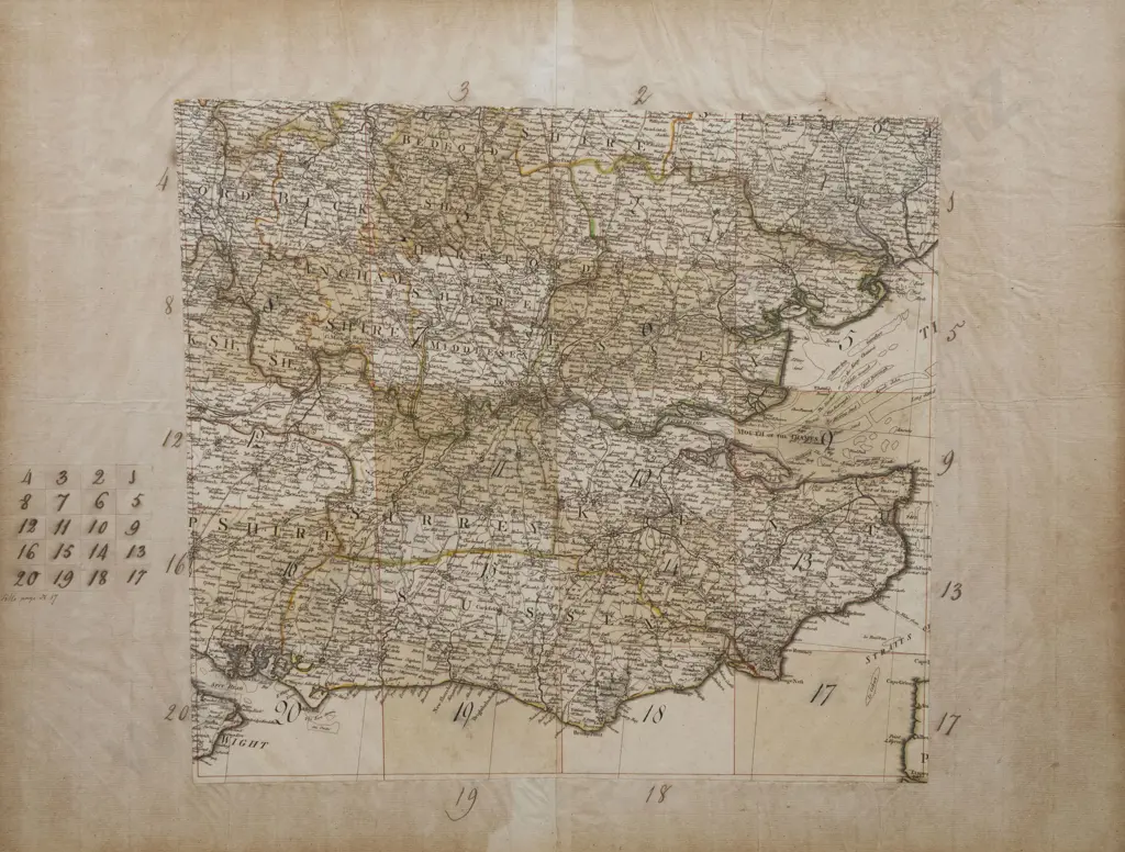 Late C17th or Early C18th Map Of The Lower Eastern Area Of England Image 1++