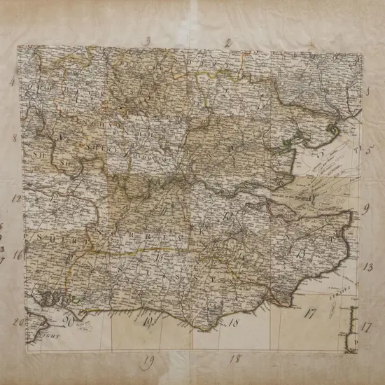 Late C17th or Early C18th Map Of The Lower Eastern Area Of England
