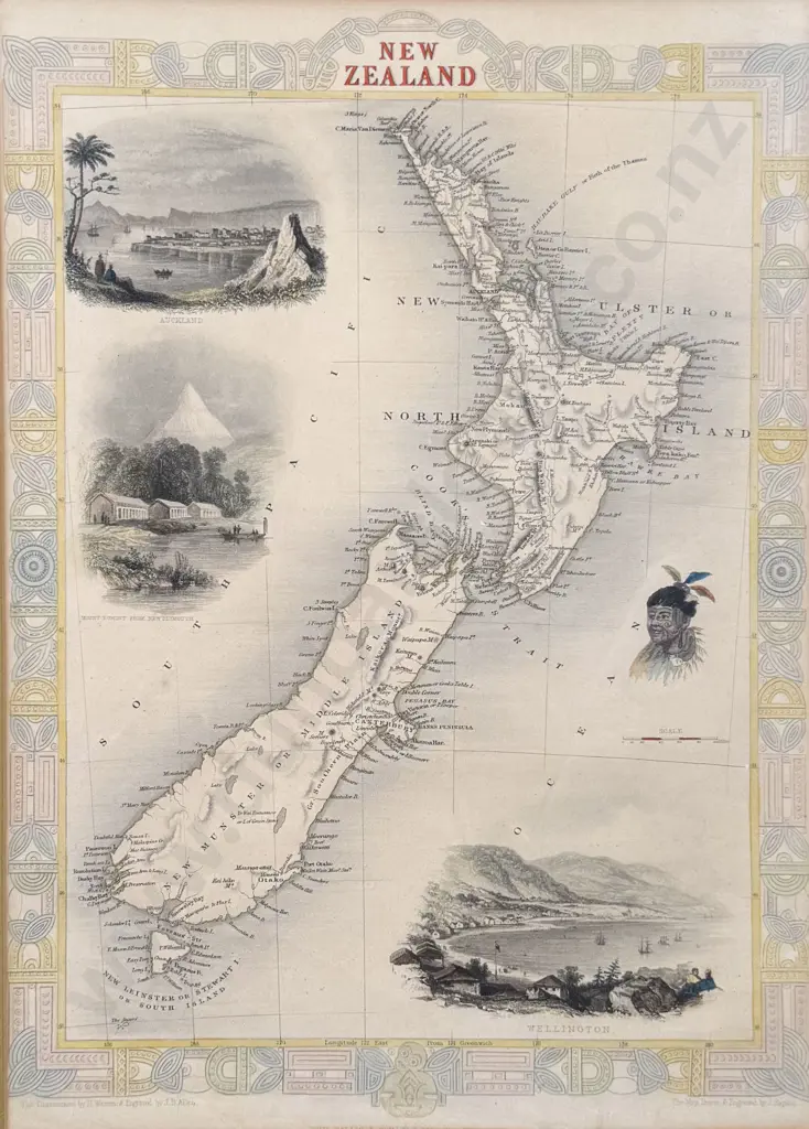 1851 John Tallis Map Of New Zealand Image 1++