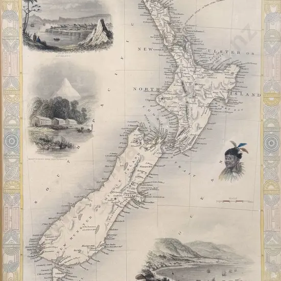 1851 John Tallis Map Of New Zealand