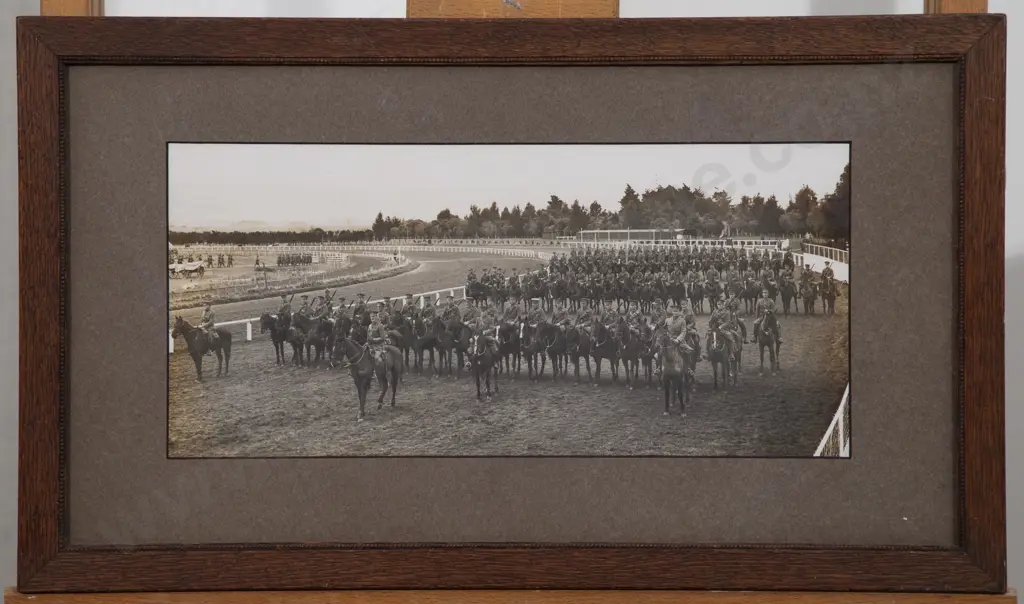 Rare 1914 Silver Bromide Photo Of The 9th Wellington East Coast Mounted Rifles Squadron Image 1++