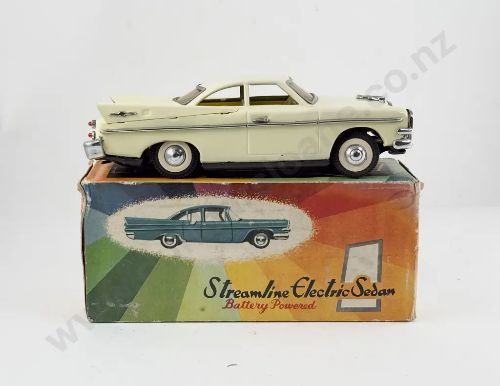 Boxed China MF009 Tinplate Streamline Electric Sedan Image 1++