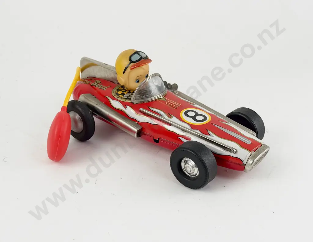 Pyramid Circle Mark Made in Japan Tinplate 8 Fire Bird Racing Car Image 1++