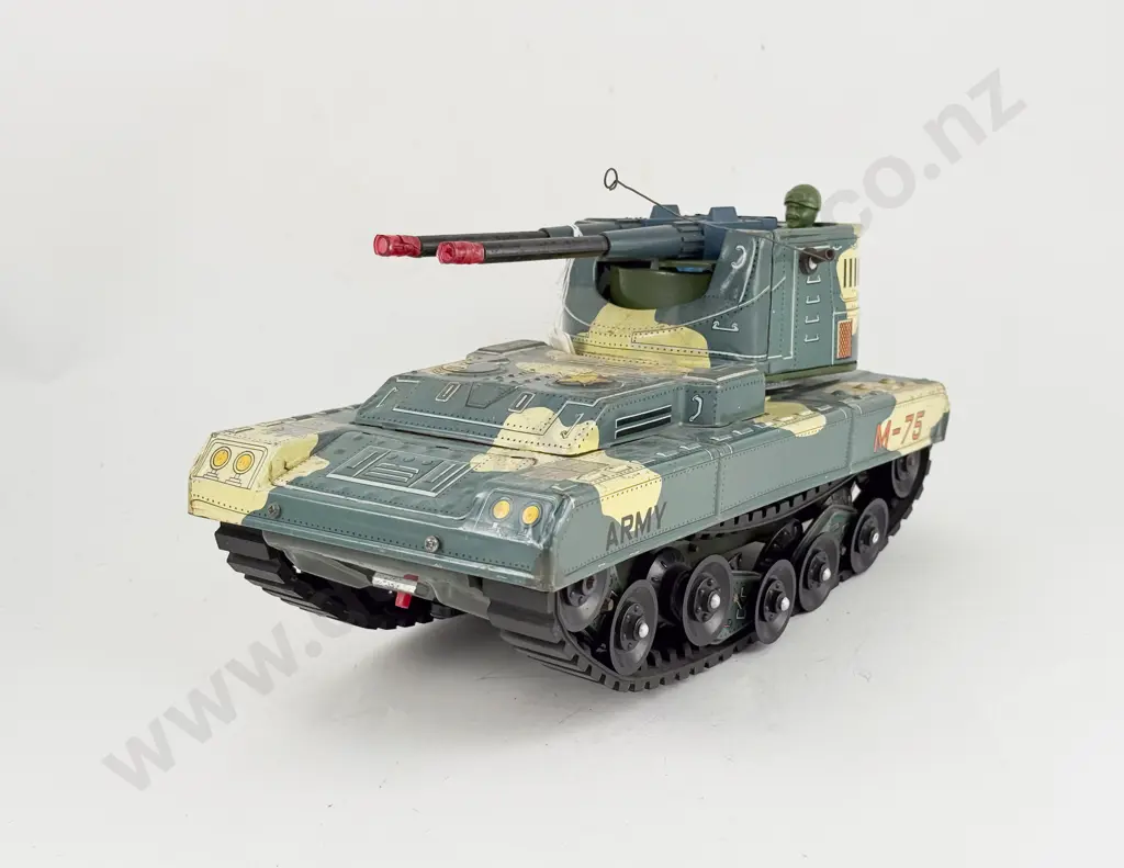 Y Mark Yonezawa Tinplate M-75 Army Tank Image 1++