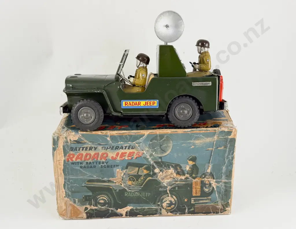 Part Boxed Tn Mark Japan Tinplate Radar Jeep Image 1++