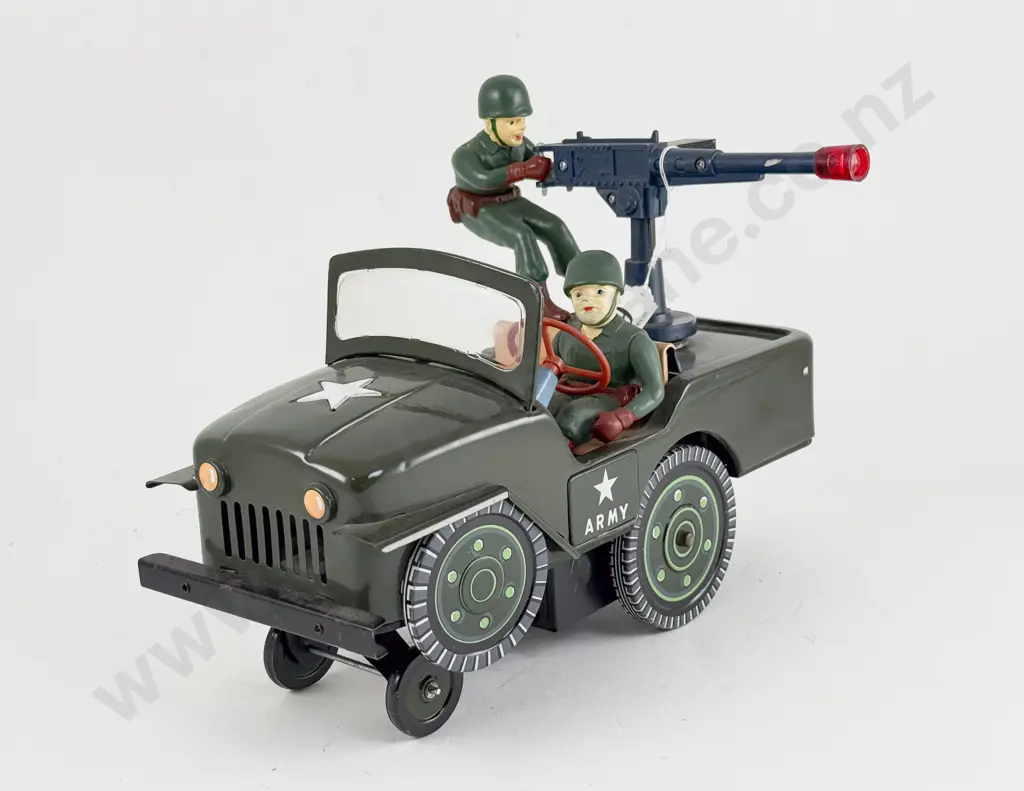 Modern Toys Japan Tinplate Desert Patrol Army Jeep Image 1++