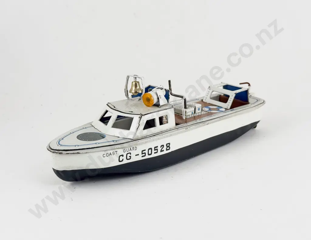 Line Mar Toys Japan Tinplate CG-50528 Coast Guard Boat Image 1++