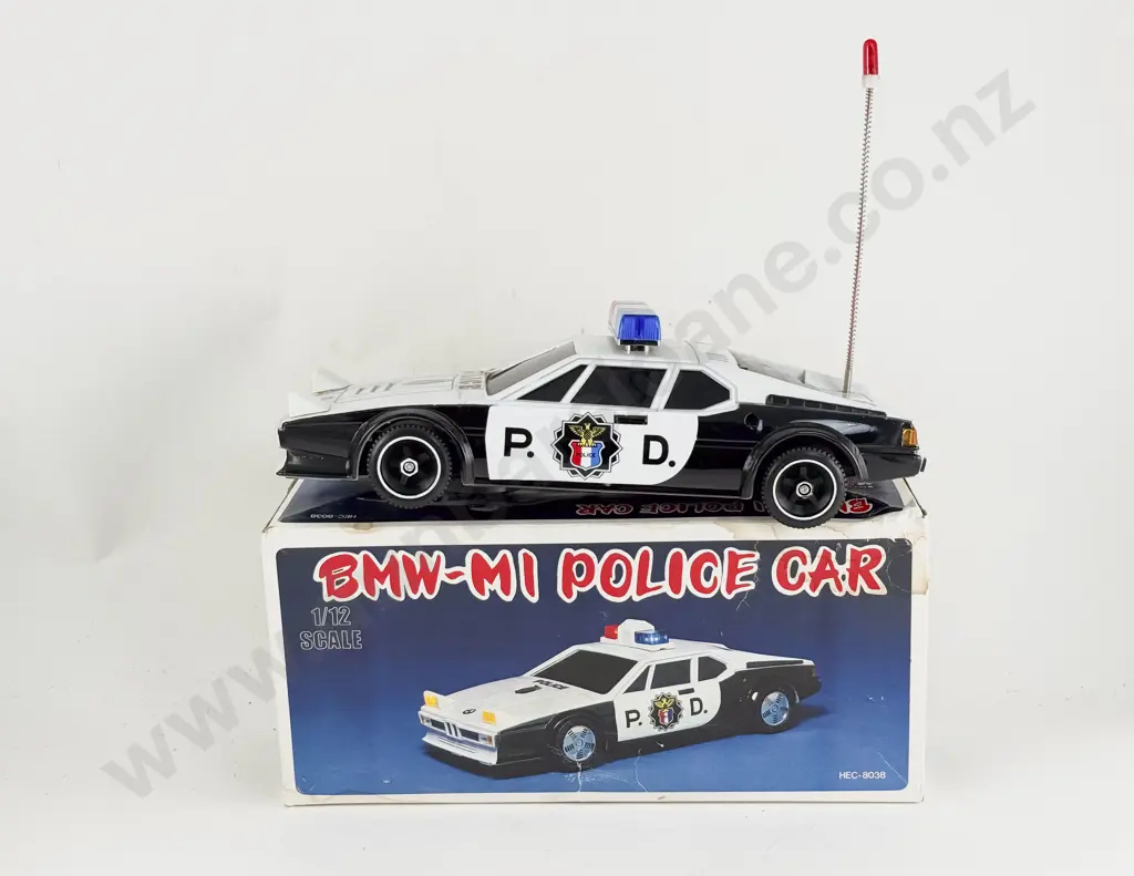 Boxed Hongoa Made in Taiwan Hard Plastic BMW-M1 Police Car Image 1++
