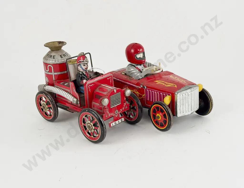 Modern Toys Made in Japan Tinplate 1912 Fire Engine Truck Image 1++