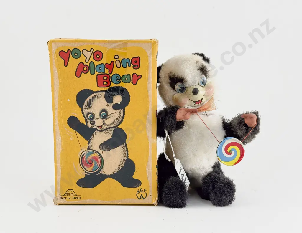 Boxed MM Mark Made in Japan Flock Yoyo Playing Bear Image 1++