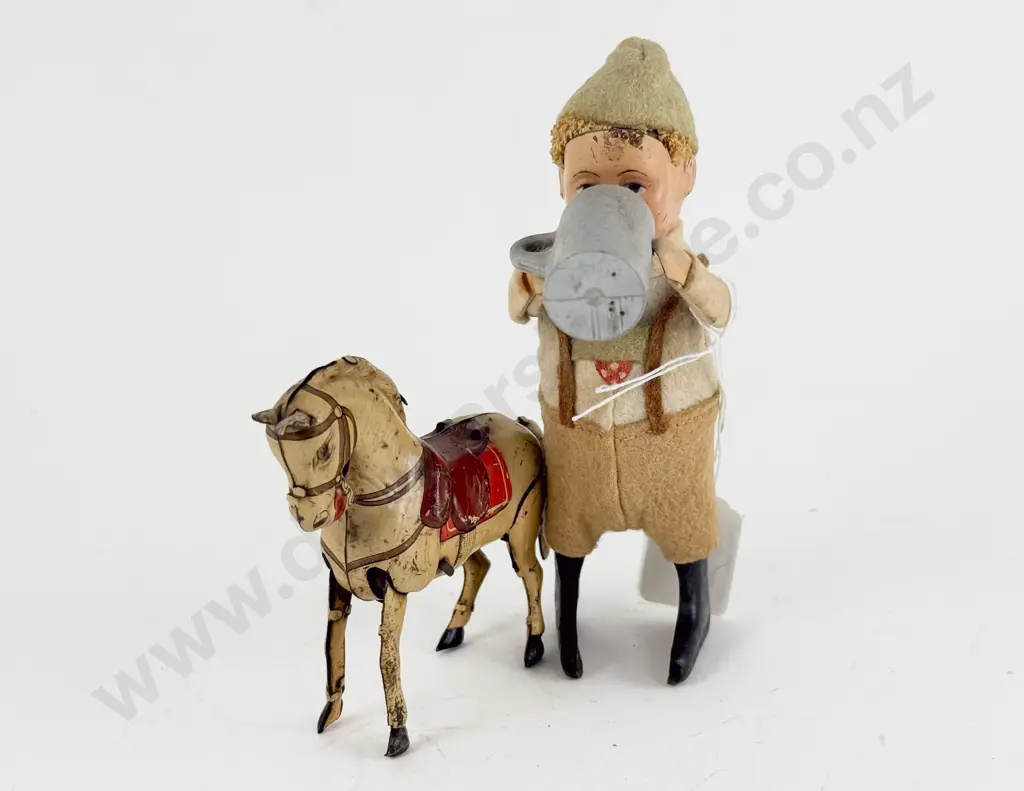 Schuco Germany Tinplate and Cloth Bavarian Boy with Beer Stein Image 1++