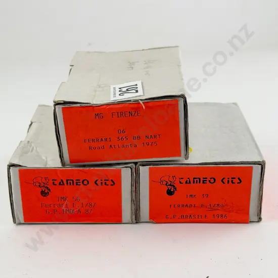 Three Tameo Diecast Kit Set 1/43 Scale Ferrari Models