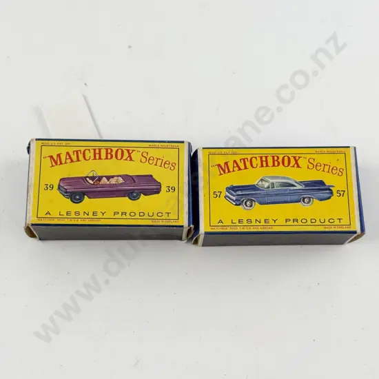 Matchbox Series Boxed 39 Pontiac and 57 Chevrolet