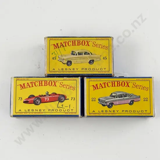 Matchbox Series Boxed 45 Vauxhall Victor 22 Vauxhall Cresta & 73 Ferrari Racing Car