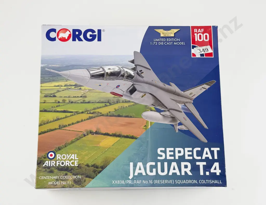 Boxed Corgi Aviation Archive Centenary Collection Model No. 11 Sepecat Jaguar T.4 Ltd Ed 884 of 1000 Image 1++