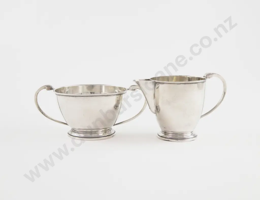 Art Deco S/S Sugar Bowl & Milk Jug by Warner Brothers of Delhi Image 1++