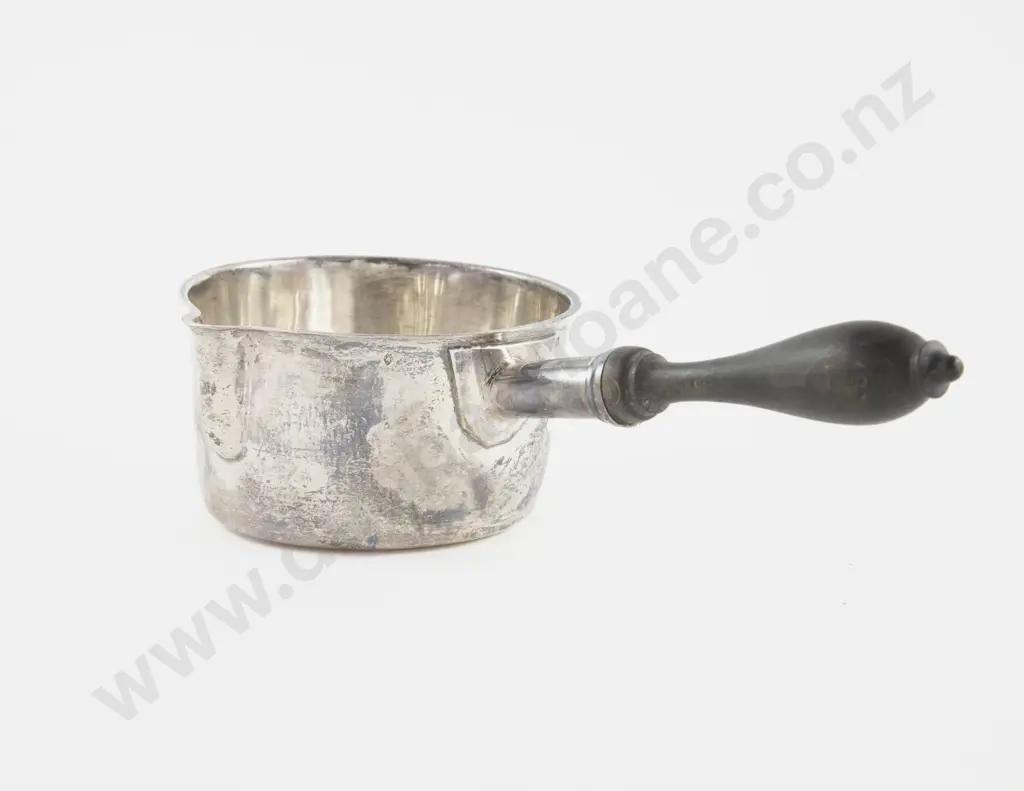 French Silver Brandy Warming Pan Image 1++