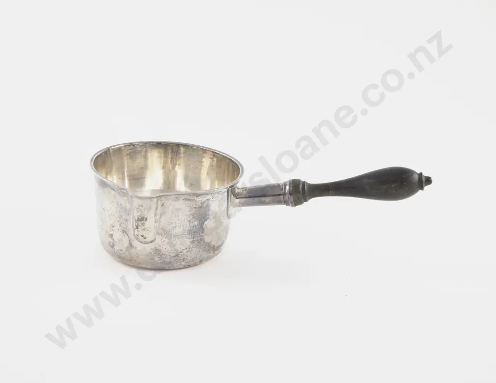 French Silver Brandy Warming Pan Image 1++