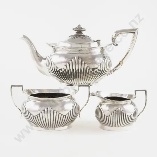 Composed Edw VII S/S 3 Piece Teaset